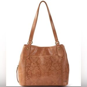 The Sak Embossed Leather Melrose Satchel Bag